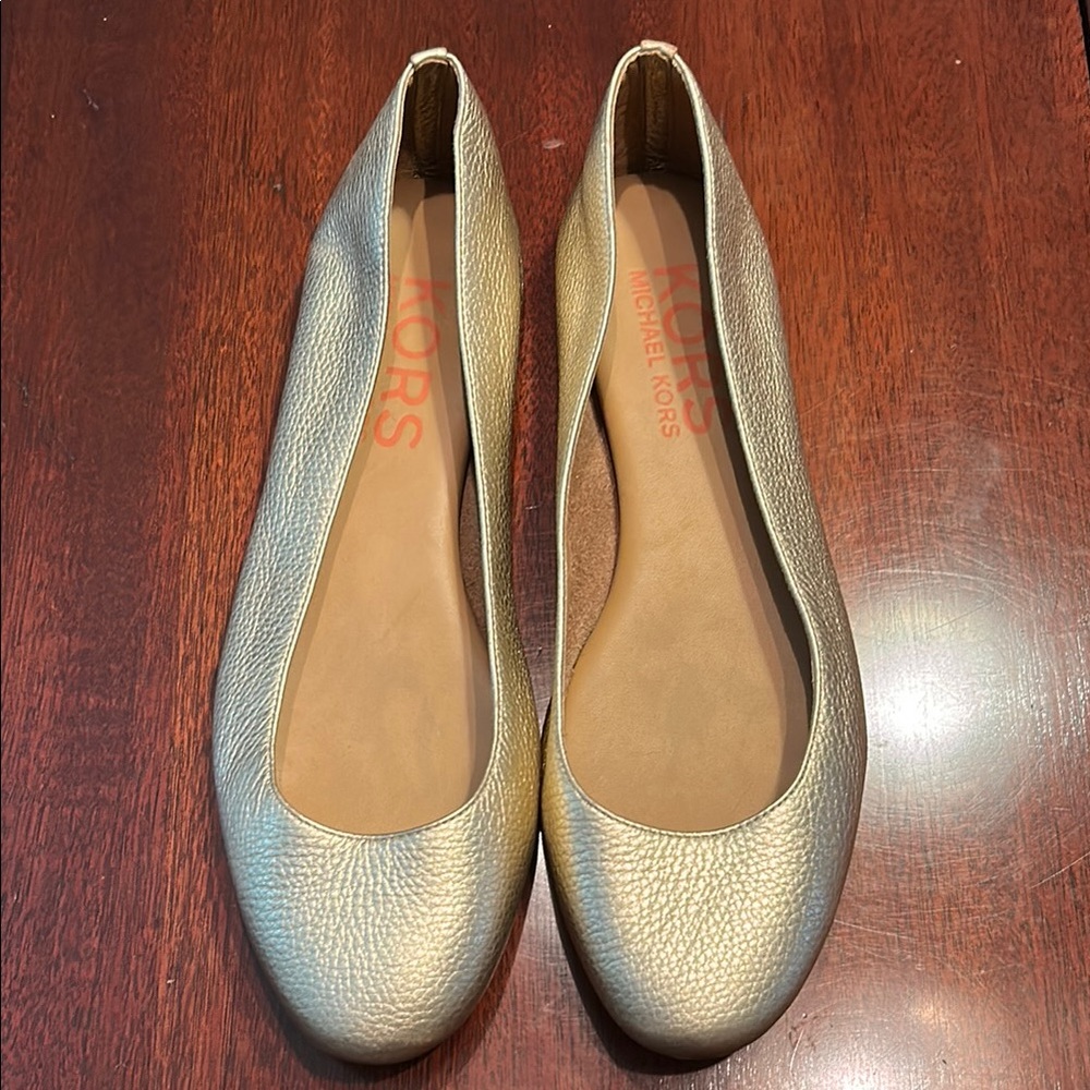 KORS Michael Kors Gold Flats